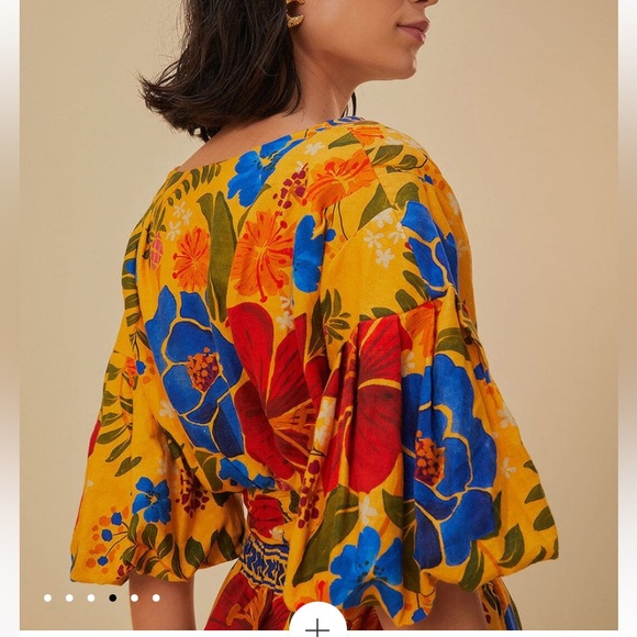 Farm Rio Yellow Floral Crop Top - Picture 11 of 13